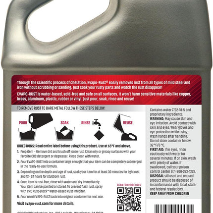 Heavy Duty Rust Remover – 128 oz. for Metal Parts, Tools, Cookware & Antiques