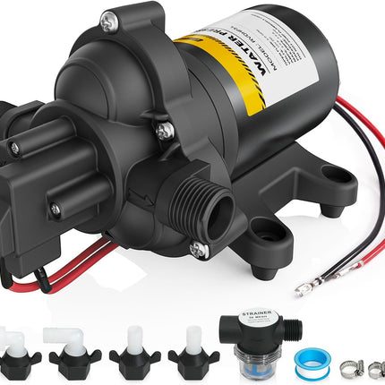 DriveForge ForjaRuta 12V RV Water Pump, 4.0 GPM 45 PSI Diaphragm Pump, 12Volt Quiet Fresh Water — Auto & Moto