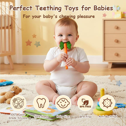 Silicone Carrot Rabbit Baby Teething Toy
