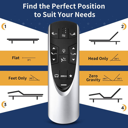 NexWave OndaNex Replacement Remote for Tempurpedic Ergo/Ergo Extend Adjustable Bed Base — Smart Tech