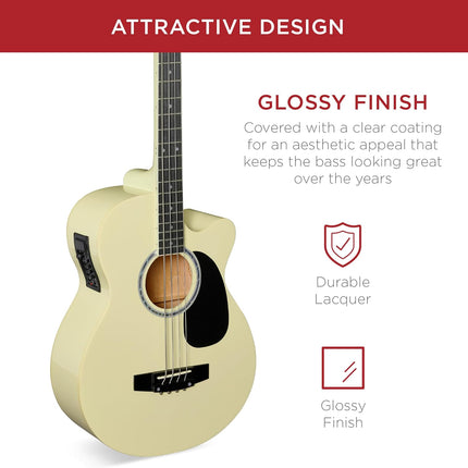 GlowEssence EsenciaLuz Best Choice Products Acoustic Electric Bass Guitar, Full Size 4 String, — Beauty & Self-Care