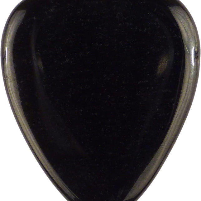 Black Obsidian Volcanic Glass Guitar or Bass Picks, 3.0 mm Ultra Heavy Gauge, 351 Shape, 3 Pack