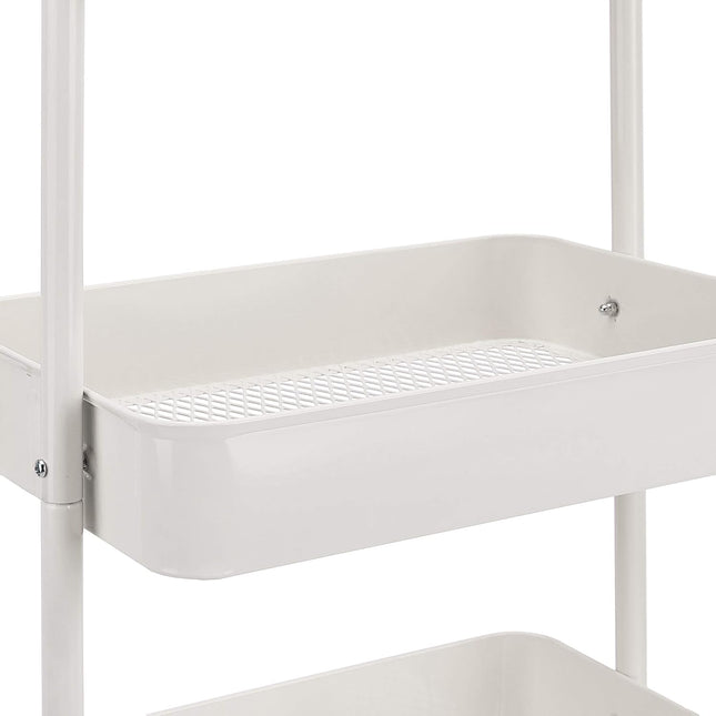 3-Tier Rolling Utility Cart, White