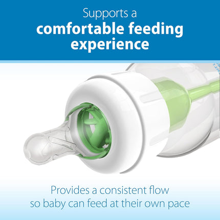 Natural Flow Level T Narrow Baby Bottle Nipples, Newborn Slow Flow, 0m+, 100% Silicone, 6-Pack