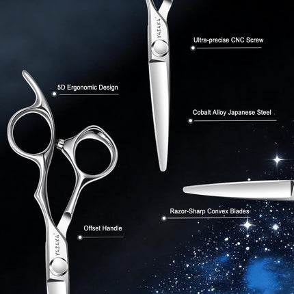 6.75-Inch Professional Hair Cutting Scissors in Silver