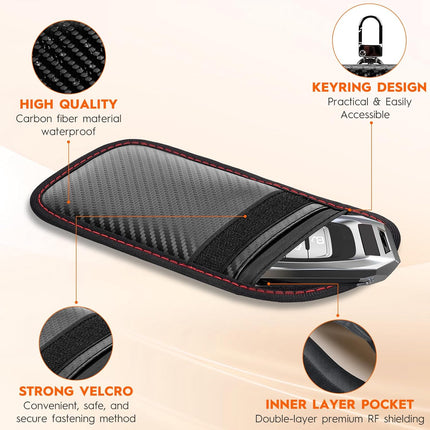 Faraday Pouch for Key Fob, 2 Pack RFID Signal Blocking Bags