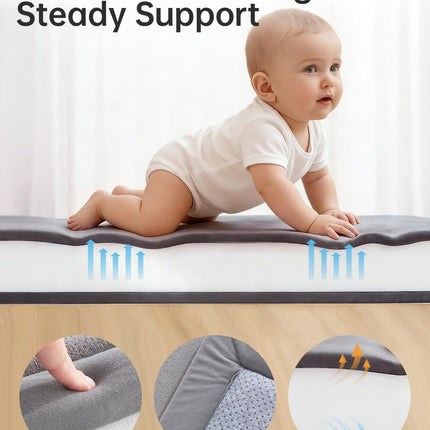 Ultra Soft 1.3 Inch Thick Baby Floor Play Mat, 59 x 71 Inch, Grey