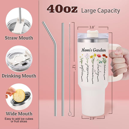 HomeChef ChefDelHogar Elemtansy Mothers Day Personalized Mom Tumbler with Kids Names — Kitchen & Home