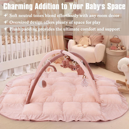5-in-1 Plush Baby Play Gym, Pink