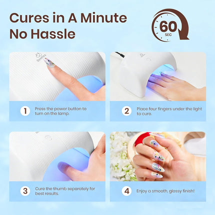 GlowEssence EsenciaLuz Beetles Gel Nail Polish Kit with U V Light - 80Pcs Color Enchantment 55 — Beauty & Self-Care