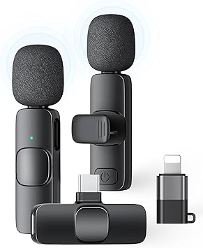 2 Pack Wireless Lavalier Microphone for Mobile Video Recording