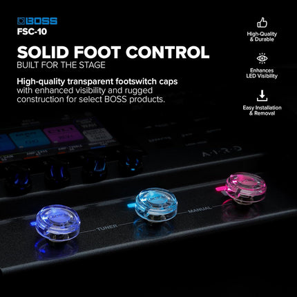 FSC-10 Transparent Footswitch Caps, 10 Pieces