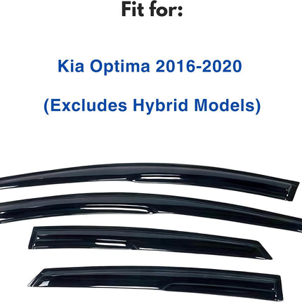 Window Visors for 2016-2020 Optima, Out-Channel Rain Guards, 4-Piece Set
