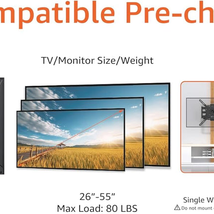 Full Motion Articulating TV Wall Mount for 26"-55" TVs