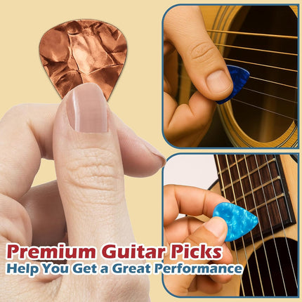 60-Pack Guitar Picks With Organizer Box