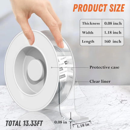 HomeChef ChefDelHogar Wotec Extra Large Double Sided Tape Heavy Duty Removable 1.18 Inch x 160 Inch — Kitchen & Home