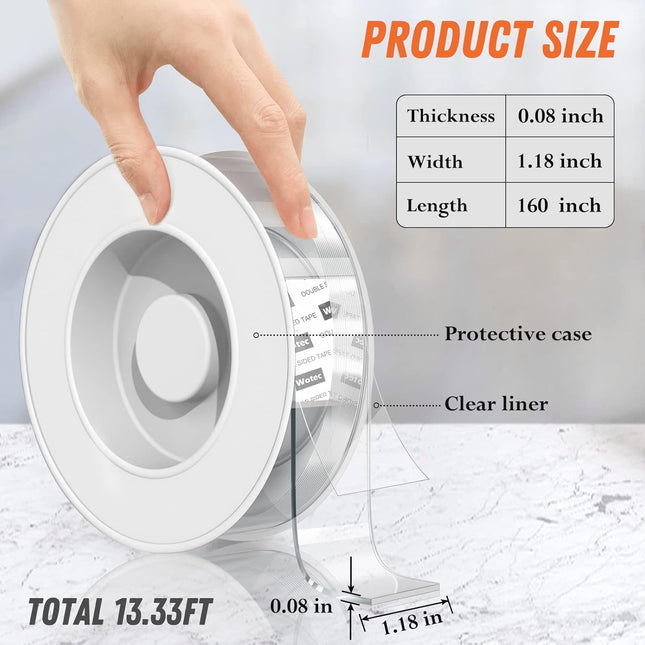 HomeChef ChefDelHogar Wotec Extra Large Double Sided Tape Heavy Duty Removable 1.18 Inch x 160 Inch — Kitchen & Home