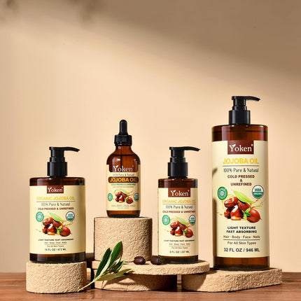 GlowEssence EsenciaLuz Yoken USDA Organic Jojoba Oil Cold Pressed 8 fl oz, 100% Pure & Natural — Beauty & Self-Care