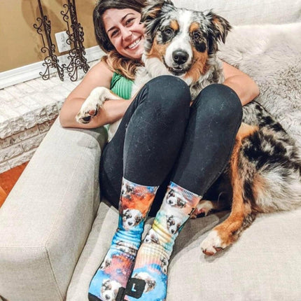 PawHaven RefugioPata Face Socks – Personalized Dog, Cat & Human Photo Socks — Pet Supplies