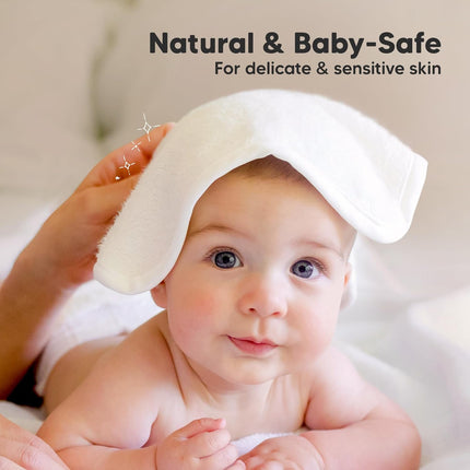 6-Pack Baby Washcloths - Soft Absorbent Viscose from Bamboo Towels, White, 10x10