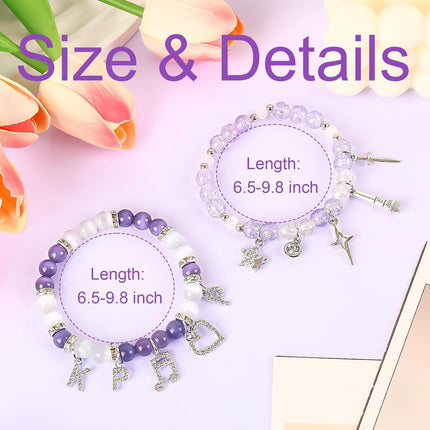 K-Pop Inspired 2-Piece Stretch Crystal Bead Bracelet Set
