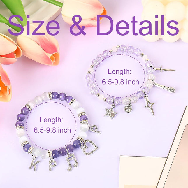 K-Pop Inspired 2-Piece Stretch Crystal Bead Bracelet Set