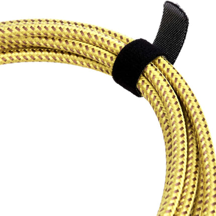 1/4 Inch Right-Angle Instrument Cable, 10 Foot, Yellow & Brown