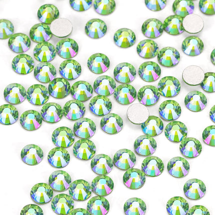 288-Piece Light-Green AB Glass Flatback Rhinestones, SS30 6.5 mm