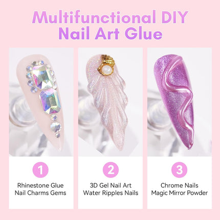 Rhinestone Gel Nail Glue for Charms, Gems & 3D Nail Art, 30ML