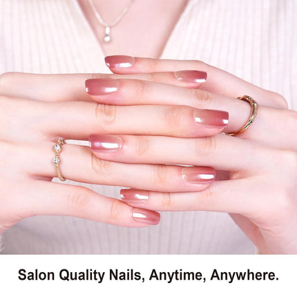 Cinnamon Glow Semi Cured Gel Nail Strips - 28 Mirror Gel Nail Wrap Stickers