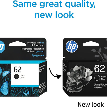 62 Black Ink Cartridge for Select Envy, OfficeJet & Mobile Printers