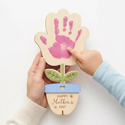 DIY Mother's Day Handprint Rose Bouquet Keepsake Craft with Pot