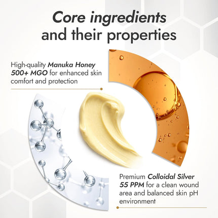 Manuka Honey Ointment 500+ MGO with 55-PPM Colloidal Silver, 2-oz Tube