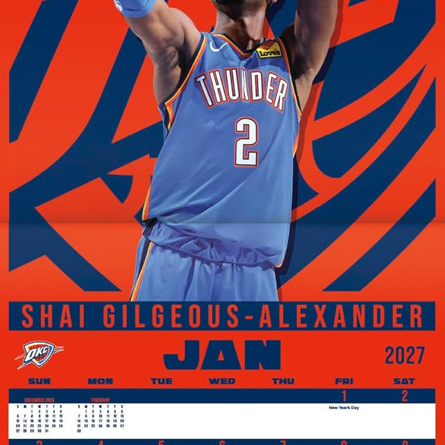 2027 Basketball Superstars Wall Calendar