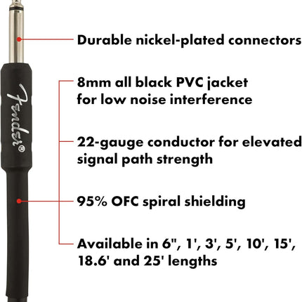 Professional Series 10 ft Instrument Guitar Cable, Black