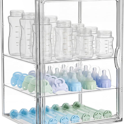 X-Large Clear Baby Bottle Storage Organizer for Countertop