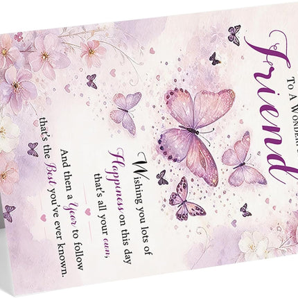 Butterfly Floral Birthday Card for Best Friend