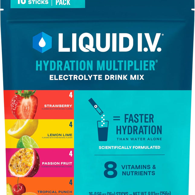 Liquid I.V. Hydration Multiplier Variety Pack — Electrolyte Powder Mix, 16 Servings - view 1