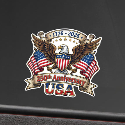 250th Anniversary USA Sticker 3 Pack - 1776-2026 Patriotic Eagle Vinyl Decals
