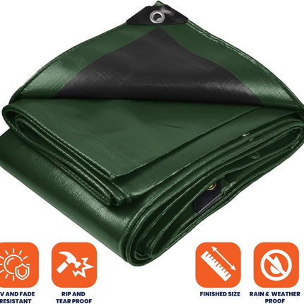 TerraBound TierraRumbo Tarpco Safety Extra Heavy Duty 14 Mil Tarp Cover, Waterproof — Outdoor & Adventure