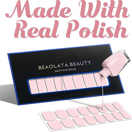Sweet Pink Gel Nail Polish Strips, 32PCS Salon Quality Wraps