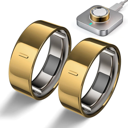 2-Pack High-Gloss Plated Smart Ring Covers, Size 8