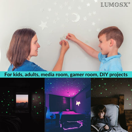 Glow in the Dark Ceiling Stars for Kids Room – 220-Piece Set