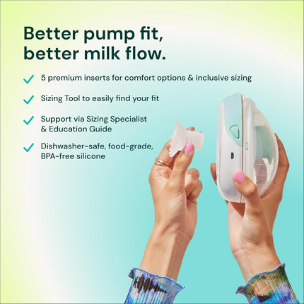 Breast Pump Flange Sizing Kit with 13mm-21mm Inserts