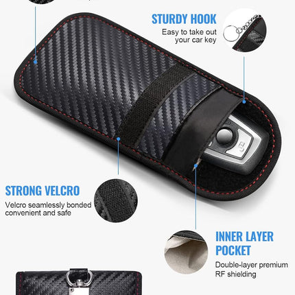 Faraday Pouch for Car Keys, RFID Signal Blocking Key Fob Protector - 2 Pack