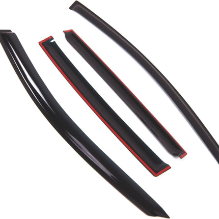4 Pcs Dark Smoke Window Visor (Outside Mount) Deflector Rain Guard