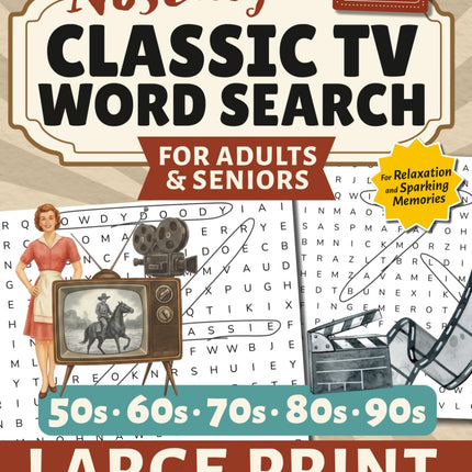 PlaySphere EsferaJuego Classic TV Word Search for Adults and Seniors: Large Print Word Puzzles — Toys & Games