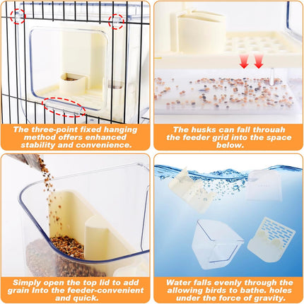 HomeChef ChefDelHogar No Mess Automatic Bird Feeder with Hooks Hanging,2 in 1 Bird Bath — Kitchen & Home