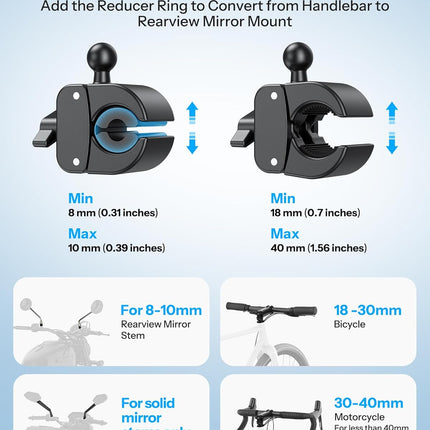 Anti-Vibration Quick Lock Phone Mount for Bike, Motorcycle, E-Bike, Stroller & Scooter