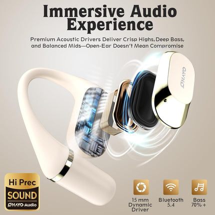 NexWave OndaNex OHAYO Open Ear Headphones,Earbuds with Ergonomic Earhook,Bluetooth — Smart Tech